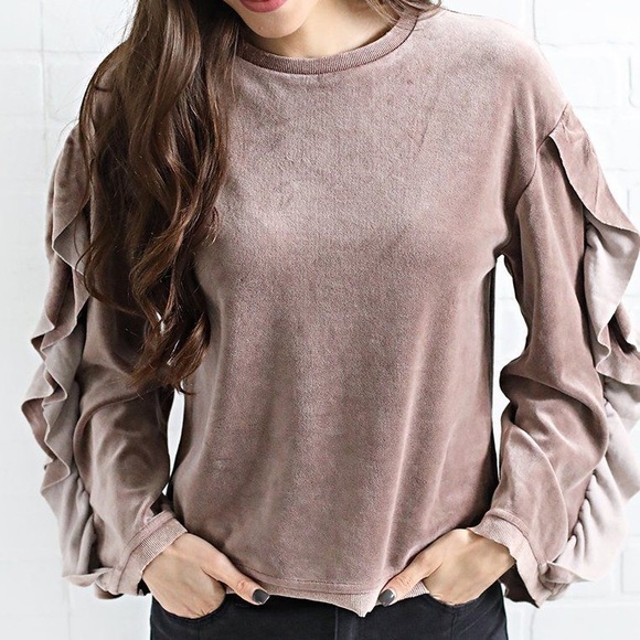Mustard Seed Tops - NWOT mauve velvet top